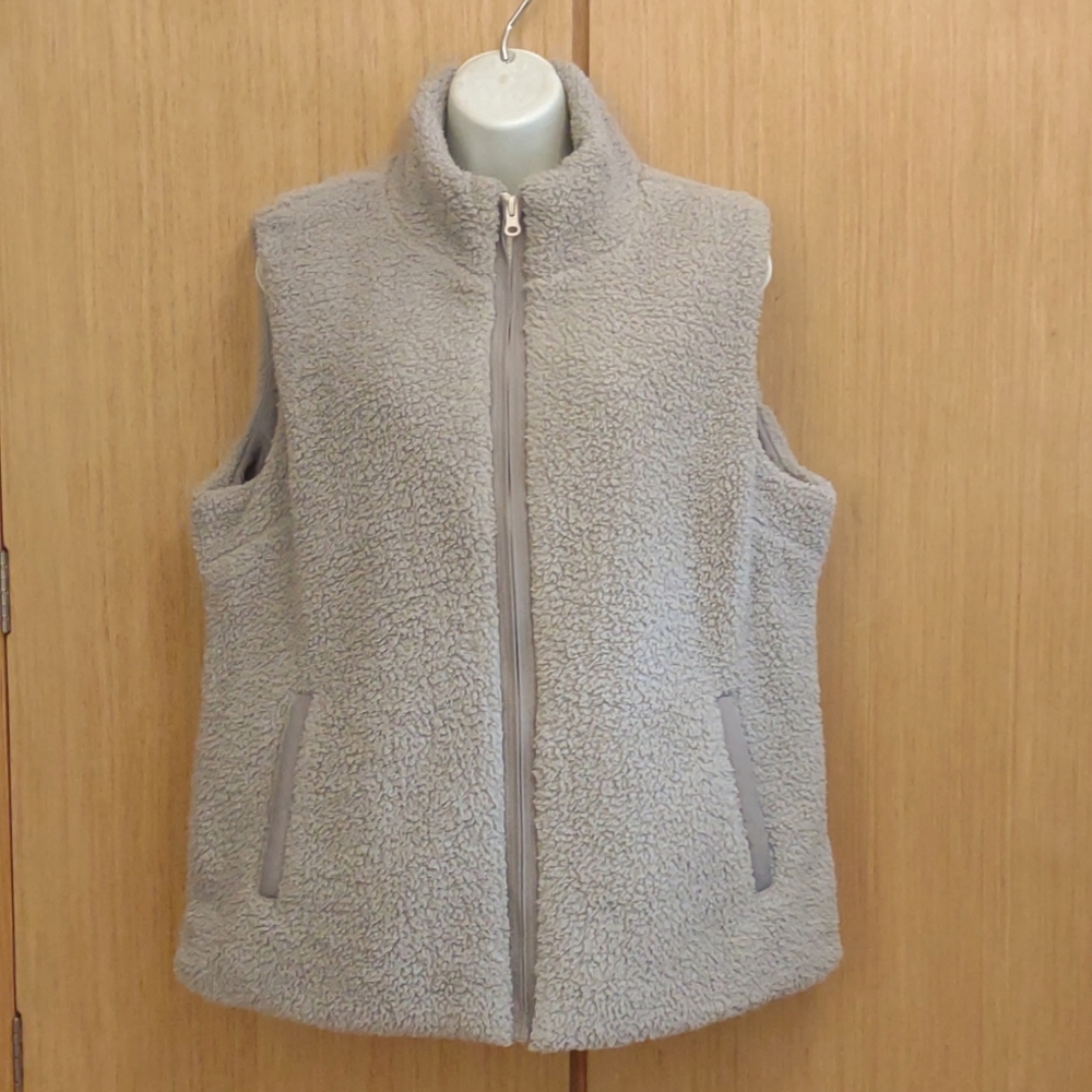 Nuvano SZ XL Grey Poly Zip Front Vest.